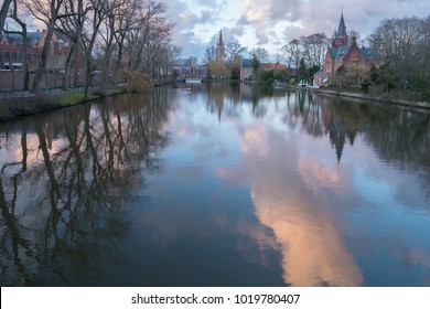 A View Of Bruges, Belgium In The Winter.