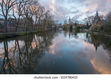 A View Of Bruges, Belgium In The Winter.