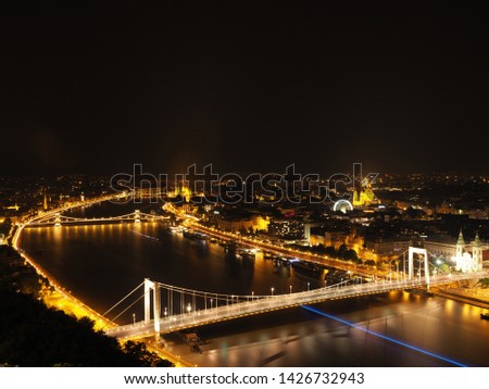 Similar – Foto Bild Nachtmalerei der Donau, die durch Budapest fließt.