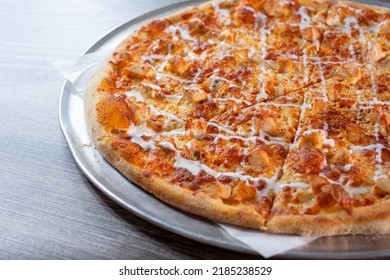 A View Of A Buffalo Chicken Pizza.