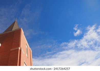 The view of a building. 