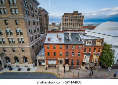 View Of Buildings Along Franklin Street, In Mount Vernon, Baltimore, Maryland.