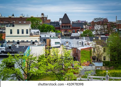 View of buildings near Fells Point, in Baltimore, Maryland.