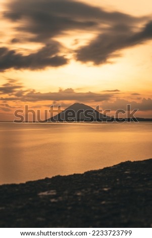view of bunaken island and old manado island in the afternoon