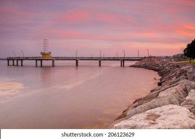 View Of Burlington Pier By Lake Ontario