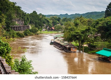 View Of Burma Railway (Death Railway) And River Khwae (Kwai), Thailand