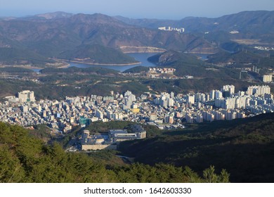 View Of Busan, Korea From Geumjeongsan Mountain