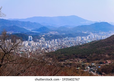 View Of Busan, South Korea, From Geumjeongsan Mountain