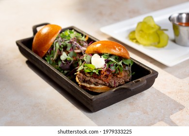 A View Of A Butter Burger Sliders.