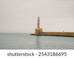 A view of the CA view of the Cretan sea and Greek port of Chania on the island of Crete. retan sea and Greek port of Chania on the island of Crete. High quality photo