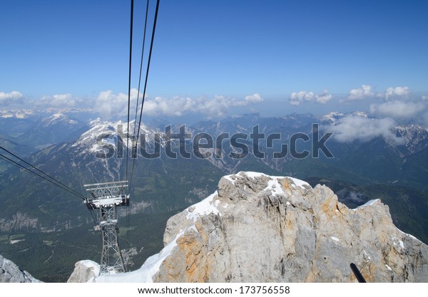 view from the cable\
car above the clouds