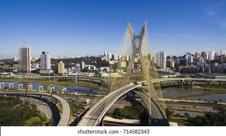 View of a cable-stayed bridge