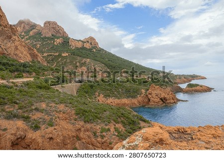 View of the Calanque Saint-Barthelemy, between Saint-Raphael and Cannes