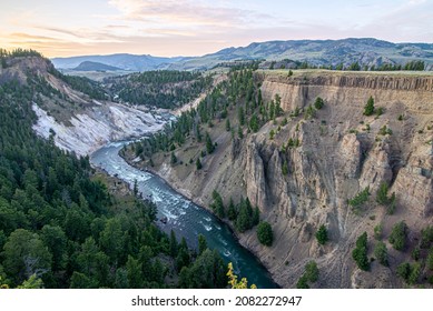 View from Calcite Springs Overlook of the Yellowstone River. 