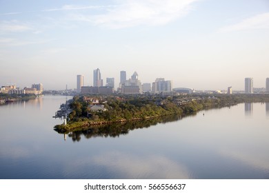 The View Of Calm Early Morning In Tampa City (Florida).