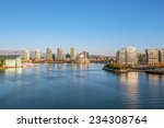 View from the Cambie Bridge. Downtown skyline in Vancouver, Canada.