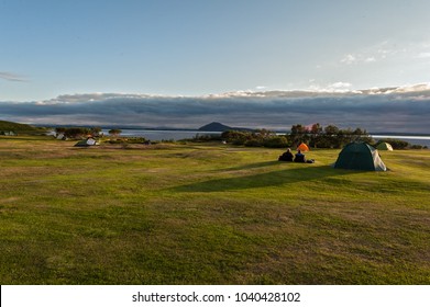 View, Camping Ground At Lake Myvatn, North Iceland, Iceland, Europe