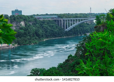 A View Of The Canada And US Border Crossing In Niagara Ontario