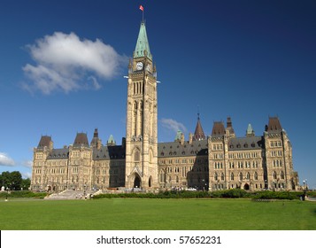 A View Of Canada's Parliament Hill In Ottawa, Canada