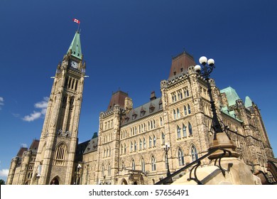 A View Of Canada's Parliament Hill In Ottawa, Canada