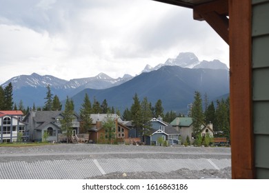 View Of Canmore Town, In Alberta, Canada