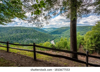 View from Canyon Vista overlook in Worlds End State Park in  Forksville, PA - Shutterstock ID 1810677553