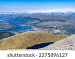 View of Caol Near Fort William From Ben Nevis in Scotland on a Hiking Trail