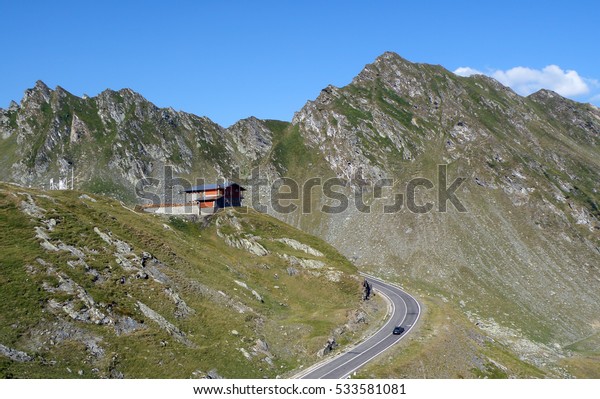 View with a car\
climb the mountain chalet