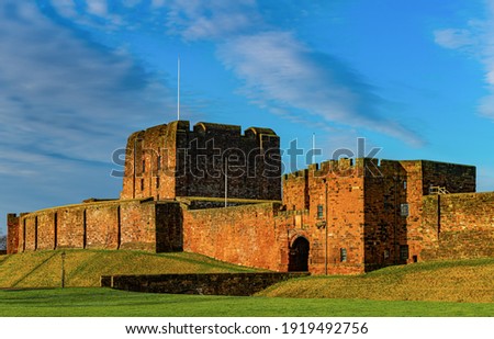 The view to the Carlisle castle facade in  Carlisle, Cumbria, England