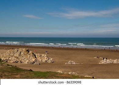 View Of The Casablanca Beach, Morocco.