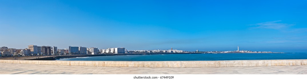 View Of The Casablanca Coast From King Hassan II Mosque, Morocco.