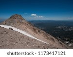View of the Cascade Mountain Range, Forests, and Lakes on Lassen Peak Trail, Lassen Volcanic National Park, California