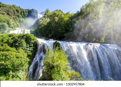 View of the Cascata delle Marmore, the tallest man-made waterfall in the world, Italy