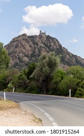 View Of Castle Of Acquafredda A Medieval Castle In Siliqua, Province Of South Sardinia, Italy.