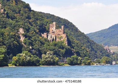 View With A Castle On The Rhine River