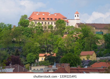 A view of the Špilberk castle on a sunny April day. Brno, Czech Republic
