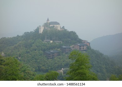 View Of The Castle On Top Of Moganshan