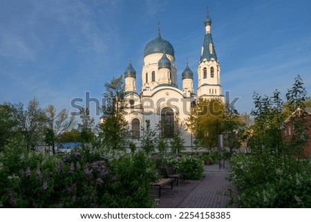 View of the Cathedral of the Intercession of the Most Holy Theotokos on a sunny summer day, Gatchina, Leningrad region, Russia