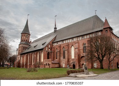 View Of Königsberg Cathedral (Кафедральный собор), Near Pergolya (Pergola) River, In Kaliningrad, Kaliningrad Oblast, Russia