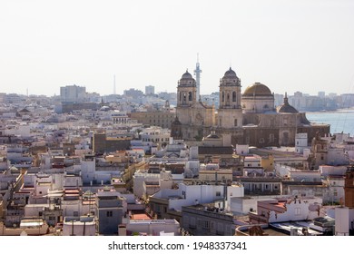 View Of Cádiz Cathedral And Old Town From Above