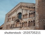 View of the Cathedral of Parma with bell tower. Emilia Romagna, Italy.