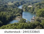 View from Cathedrale St.-Nazaire of River Orb, Beziers, Herault, Languedoc-Roussillon, France, Europe