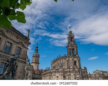 View Of The Catholic Court Church And Famous Semper Opera House In Dresden