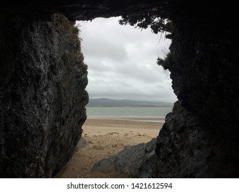 the view from a cave.
