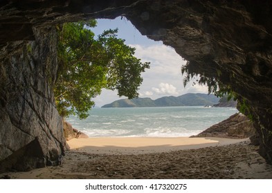 View from a cave at the beach