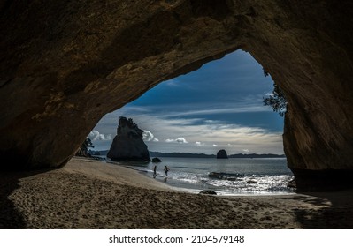 View From The Cave At Cathedral Cove Beach, Coromandel, New Zealand