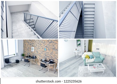 View From CCTV Camera On Staircase And Rooms