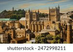 View of central Bristol, England, on summer day 