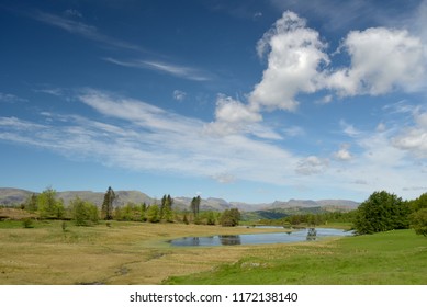 View Of Central Fells Over Wise Een Tarn On Claife Heights, Lake District