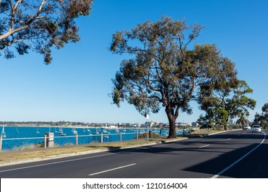 View of central Geelong from The Esplanade in Drumcondra in Geelong, Australia.
